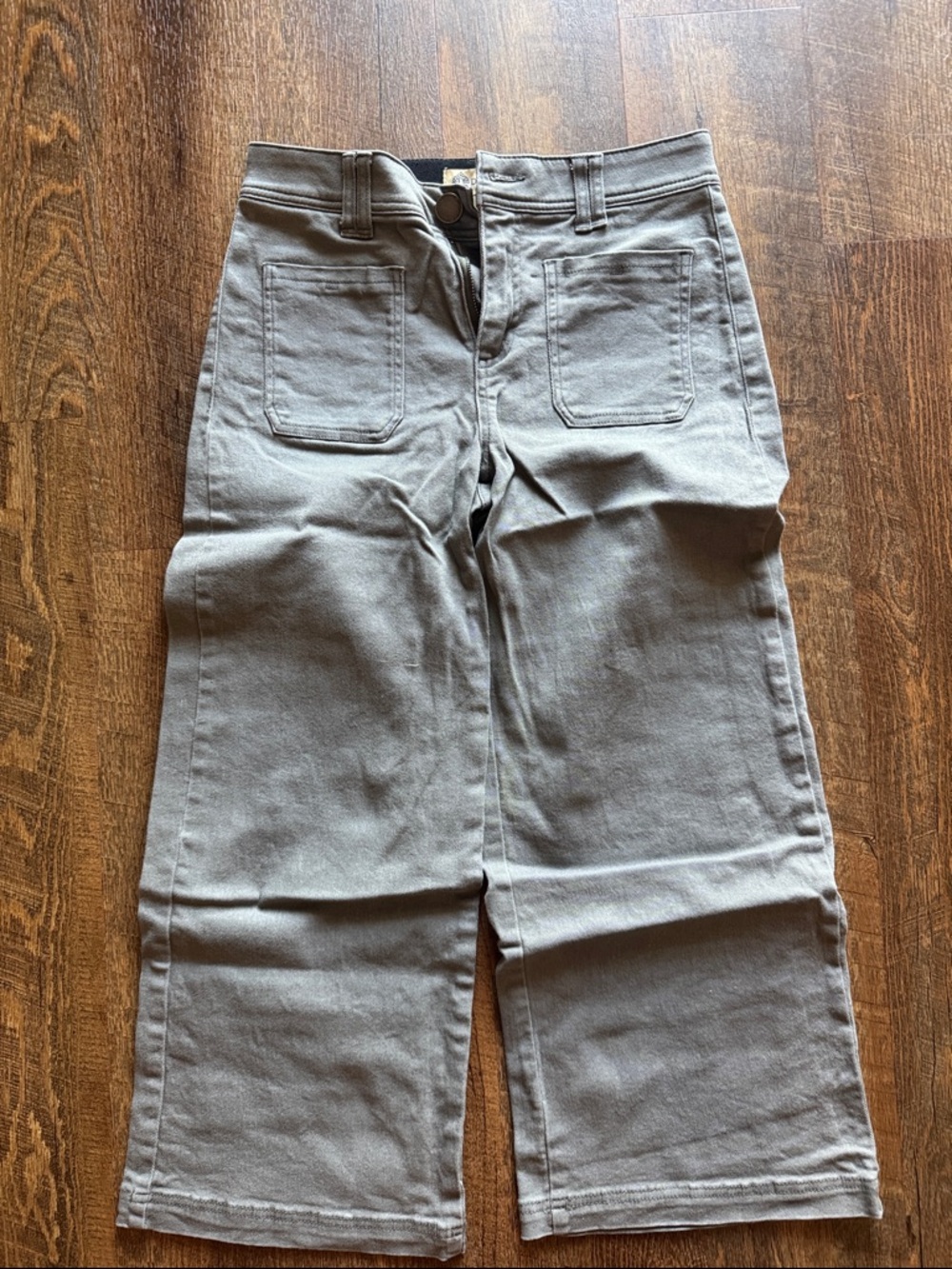 Democracy Wide Leg Jeans in Light Olive Green